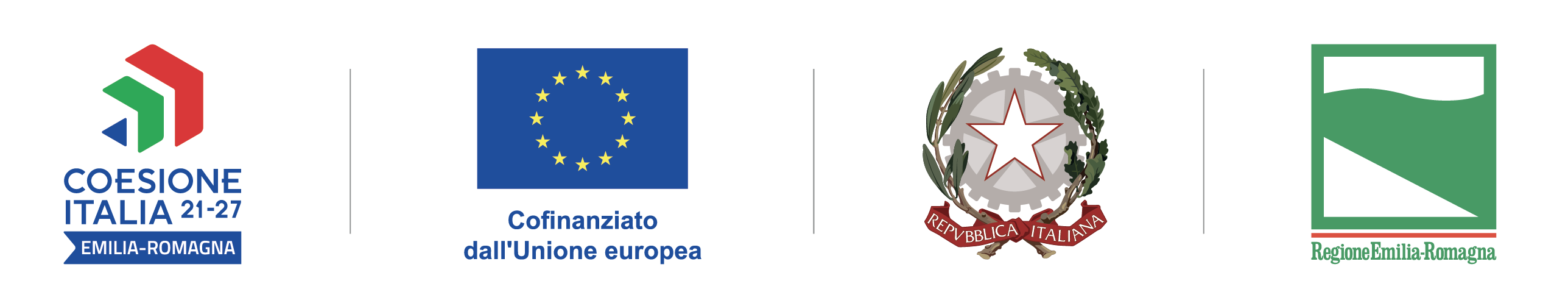 Coesione Italia 21-27 Emilia-Romagna · Cofinanziato dall'Unione europea · Repubblica Italiana · Regione Emilia-Romagna